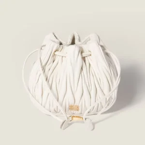 Miu Miu Women Matelassé Nappa Leather Pouch-White 5ND022
