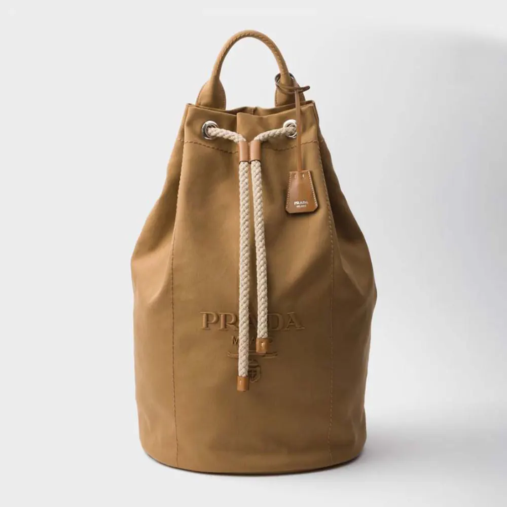 Prada Unisex Canvas Drawstring Duffle Bag-Brown 2VY0112CYA