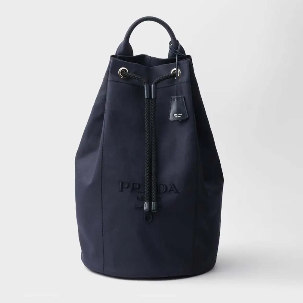 Prada Unisex Canvas Drawstring Duffle Bag-Navy 2VY0112CYA