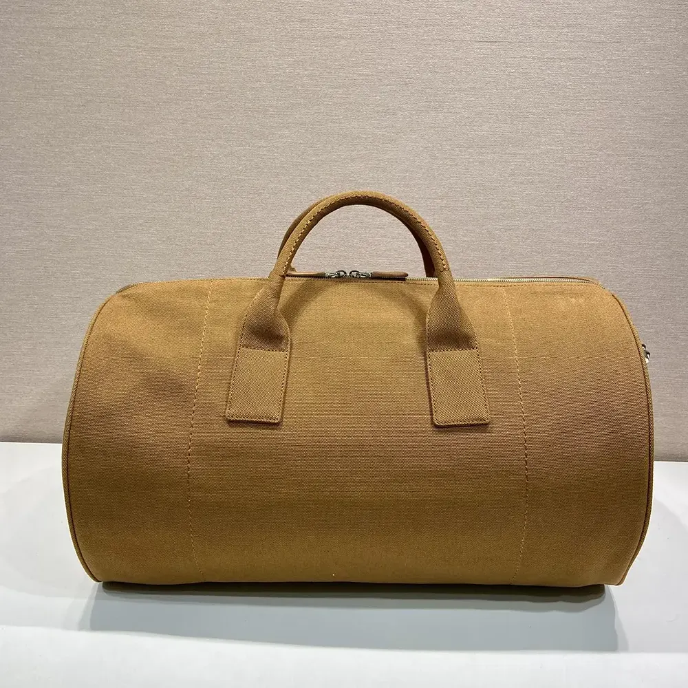 Prada Unisex Canvas Duffle Bag-Brown 2VC051