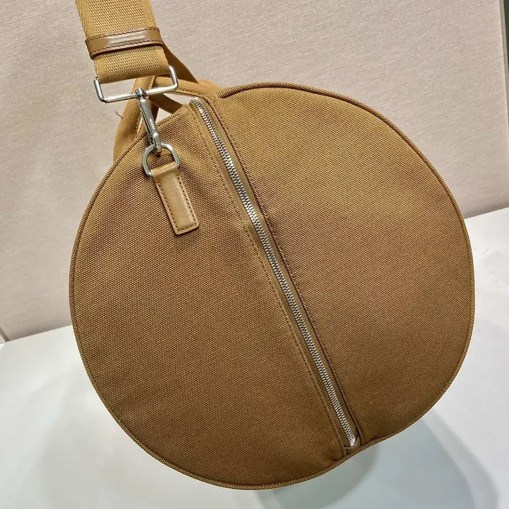 Prada Unisex Canvas Duffle Bag-Brown 2VC051