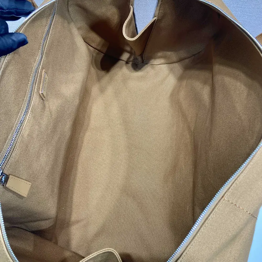 Prada Unisex Canvas Duffle Bag-Brown 2VC051