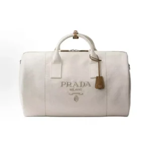 Prada Unisex Canvas Duffle Bag-White 2VC051