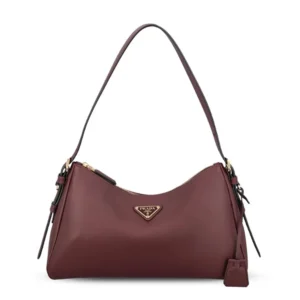 Prada Women Aimée Medium Leather Shoulder Bag-Maroon 1BC229