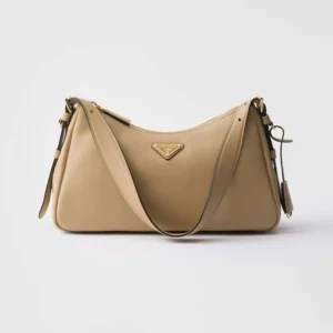 Prada Women Aimée Medium Leather Shoulder Bag-Sandy 1BC229