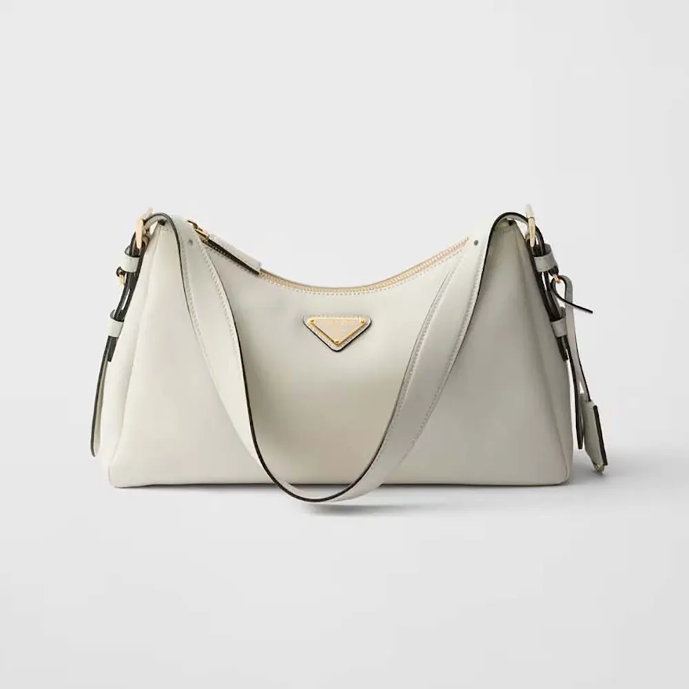 Prada Women Aimée Medium Leather Shoulder Bag-White 1BC229