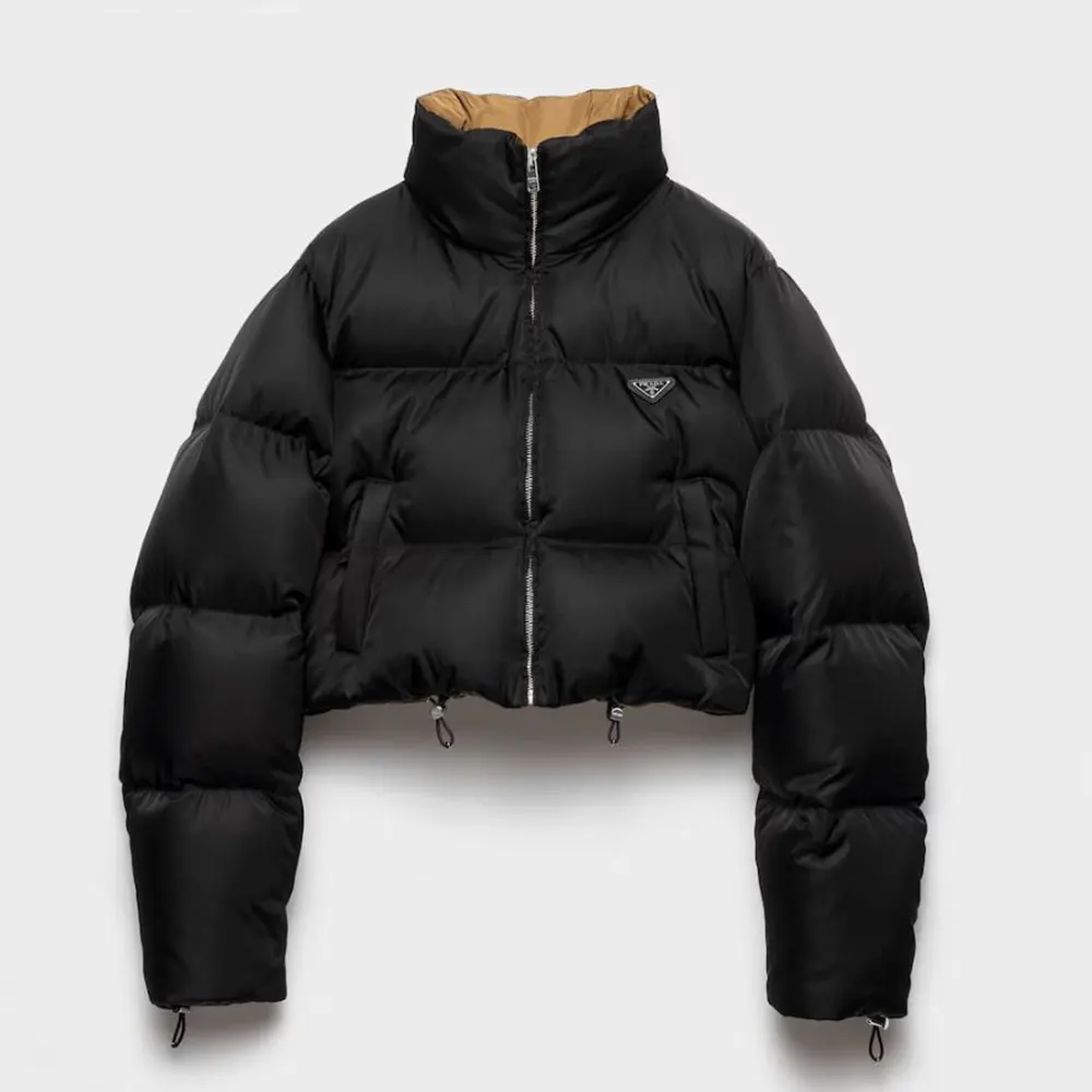 Cropped Re-Nylon Down Jacket-Black 29D0561WQ8