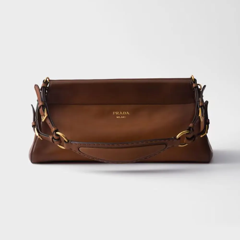 Prada Women Enchaîné Medium Leather Bag-Brown 1BC2622HMZ