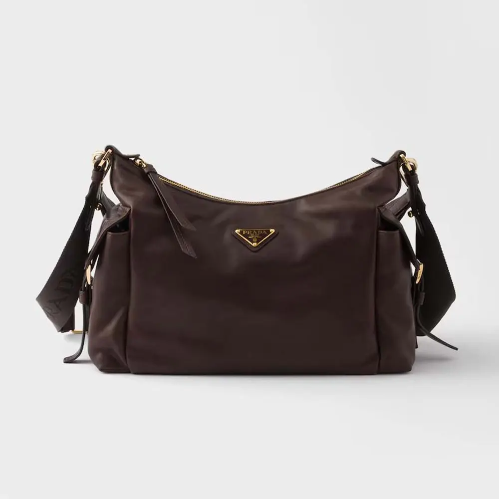 Prada Women Explore Large Nappa Leather Bag-Dark Brown
