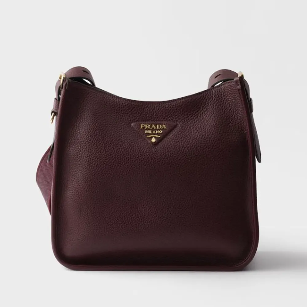 Prada Women Medium Leather Bag-Burgundy 1BC0732DKV