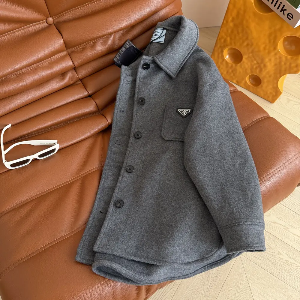 Prada Women Single-Breasted Double Cashwool Caban Jacket P650S179B