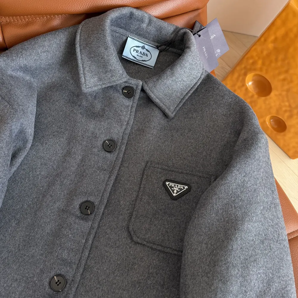 Prada Women Single-Breasted Double Cashwool Caban Jacket P650S179B