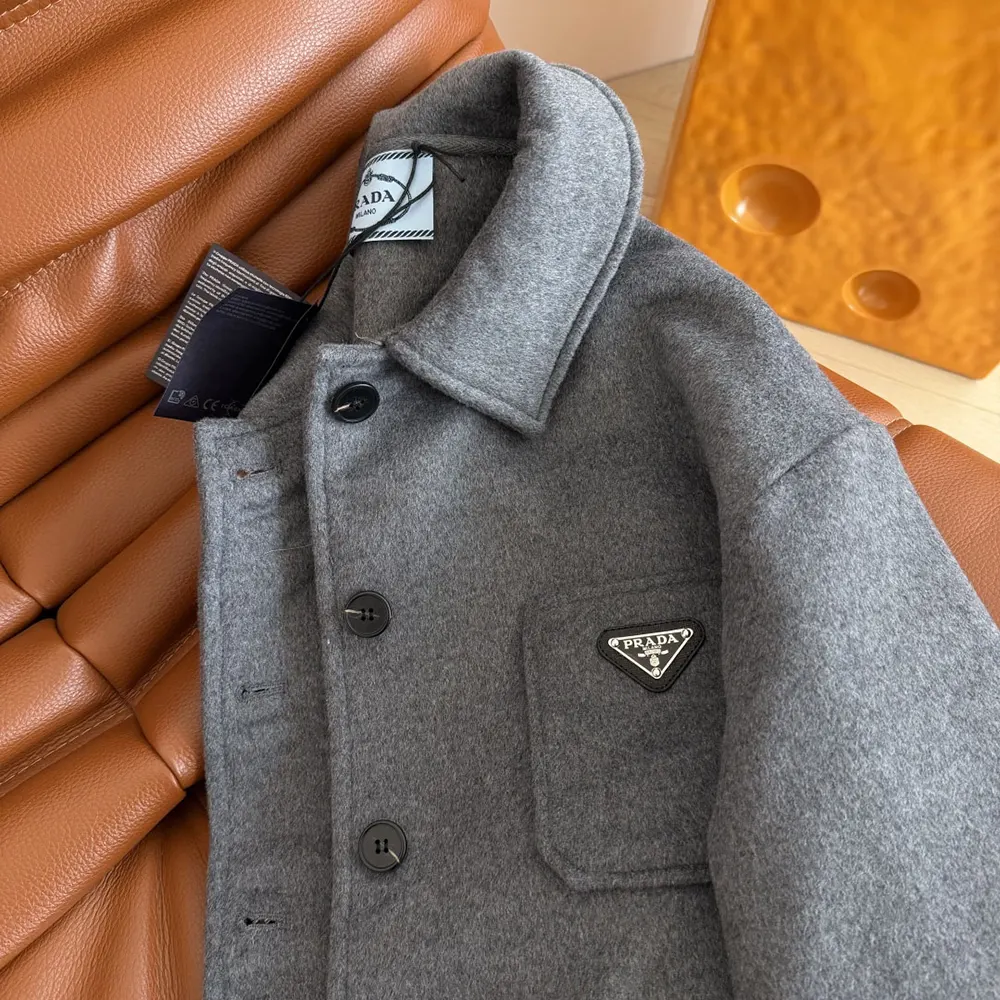 Prada Women Single-Breasted Double Cashwool Caban Jacket P650S179B