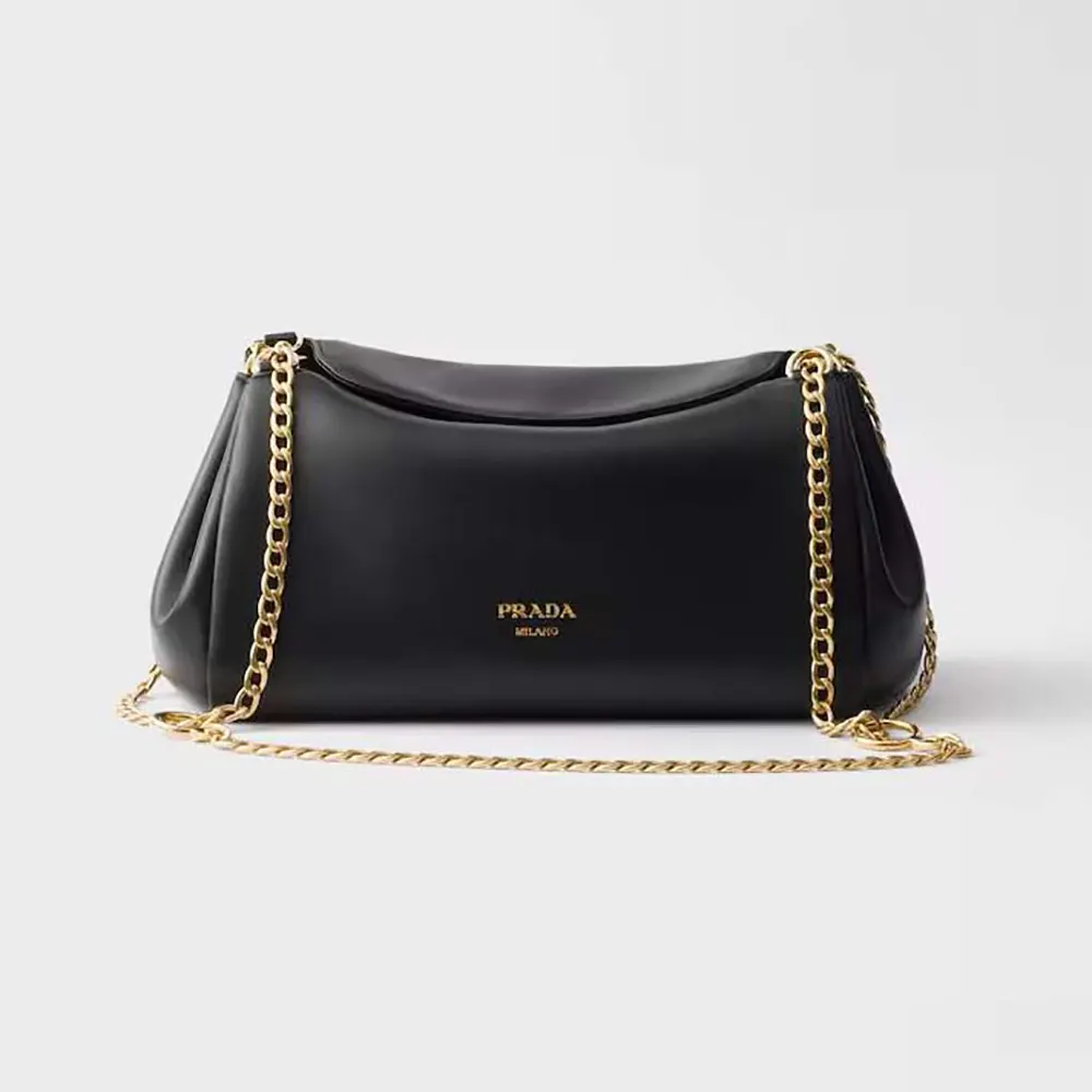 Prada Women Tumulte Small Nappa Leather Bag-Black 1BD395