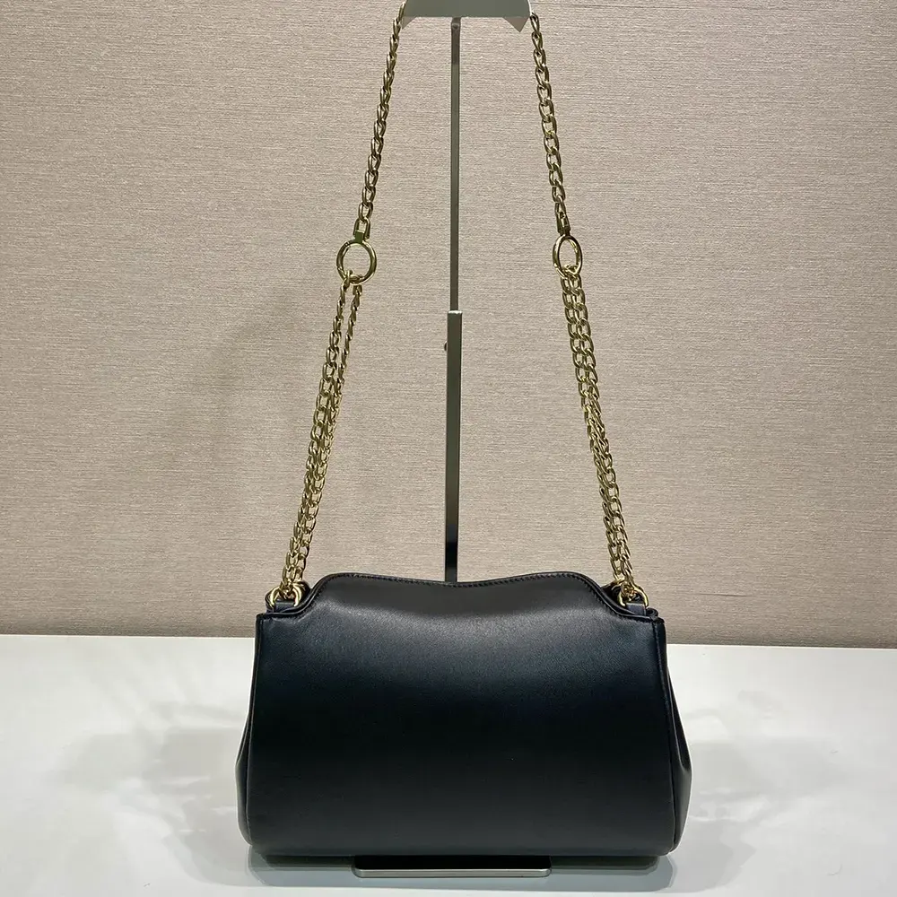 Prada Women Tumulte Small Nappa Leather Bag-Black 1BD395