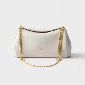 Prada Women Tumulte Small Nappa Leather Bag-White 1BD395