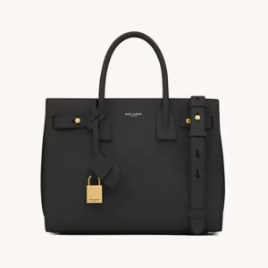 Saint Laurent YSL Women Baby Sac De Jour In Supple Grained Leather-Black