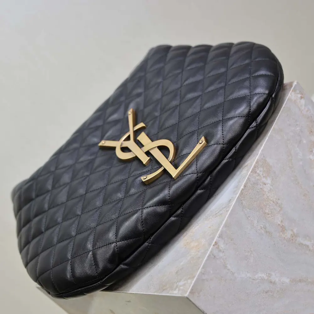 Saint Laurent YSL Women Icare Hobo In Quilted Nappa-Black 858160A