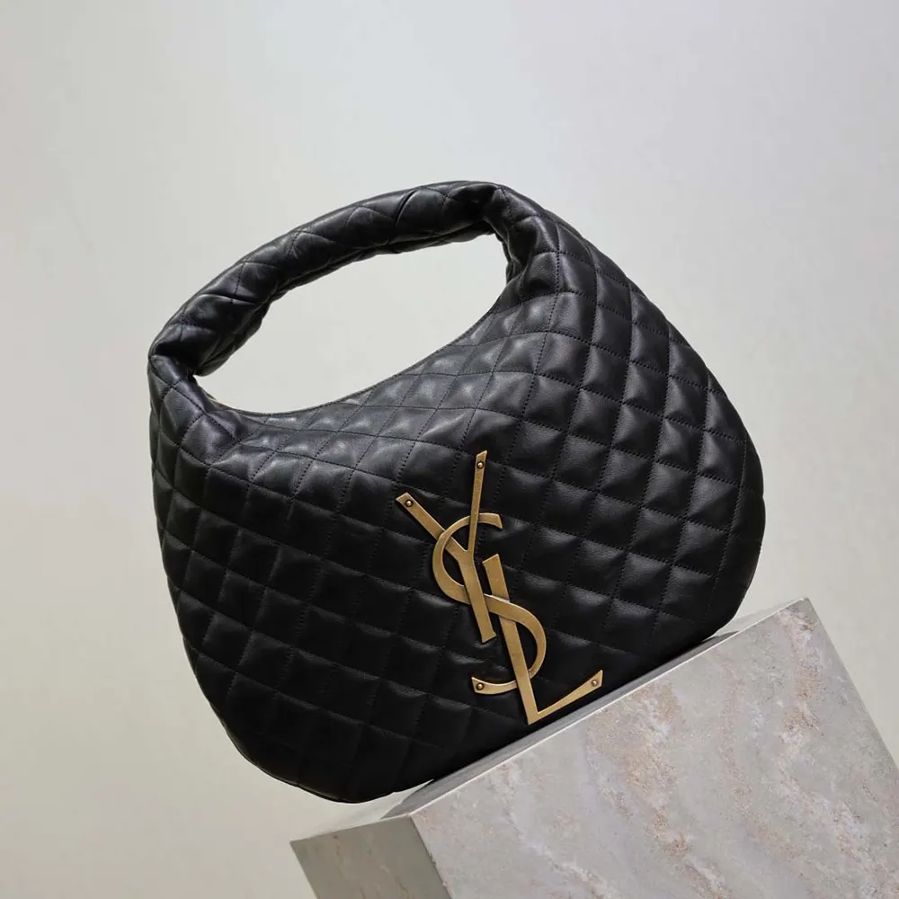 Saint Laurent YSL Women Icare Hobo In Quilted Nappa-Black 858160A