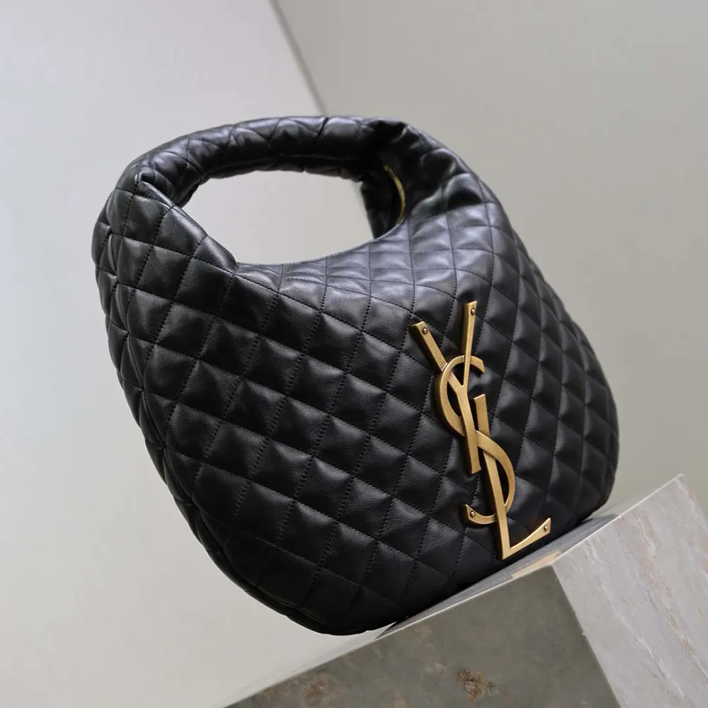 Saint Laurent YSL Women Icare Hobo In Quilted Nappa-Black 858160A