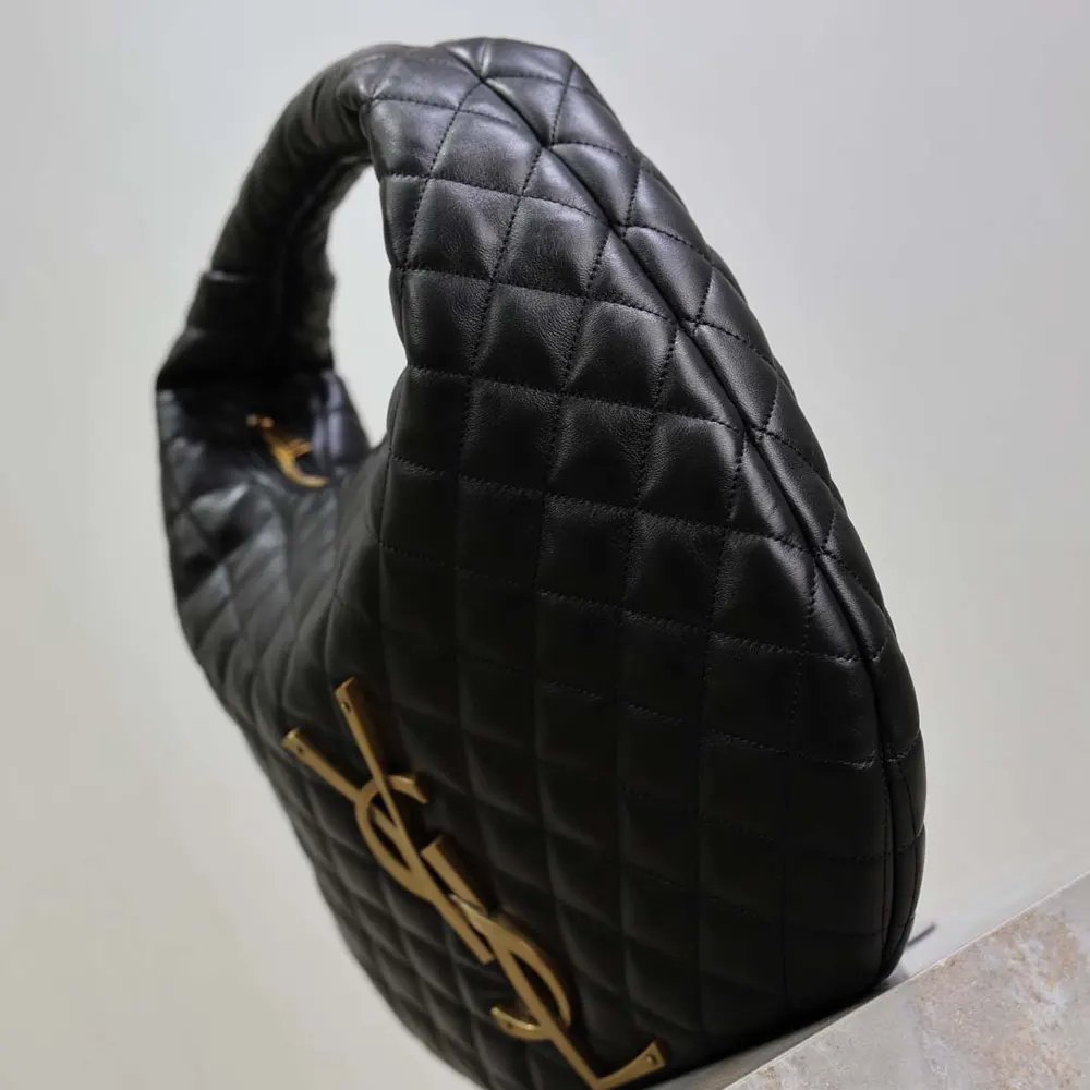 Saint Laurent YSL Women Icare Hobo In Quilted Nappa-Black 858160A