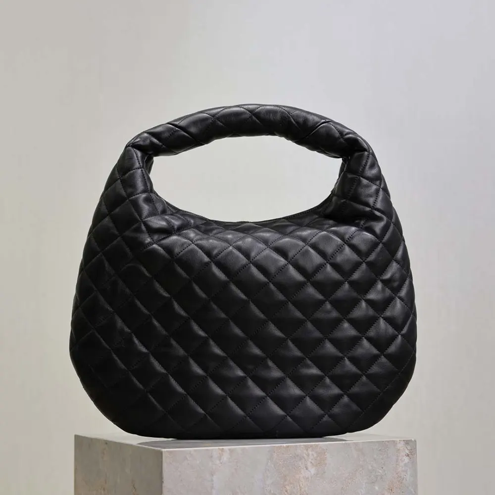 Saint Laurent YSL Women Icare Hobo In Quilted Nappa-Black 858160A