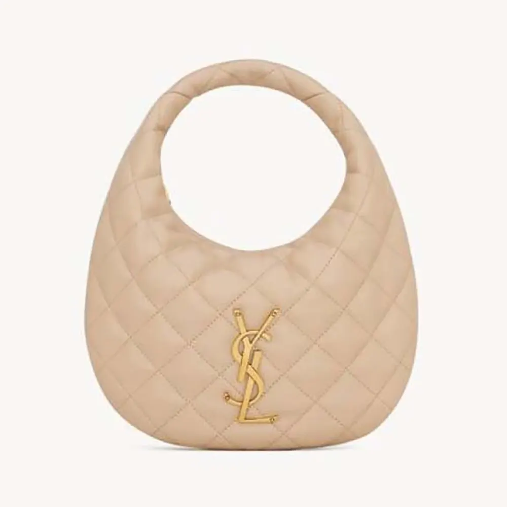 Saint Laurent YSL Women Icarino In Quilted Nappa-Beige