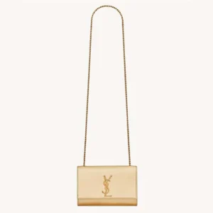 Saint Laurent YSL Women Kate Small In Metallic Leather-Gold 469390A