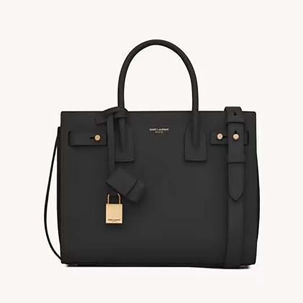 Saint Laurent YSL Women Nano Sac De Jour In Supple Grained Leather-Black