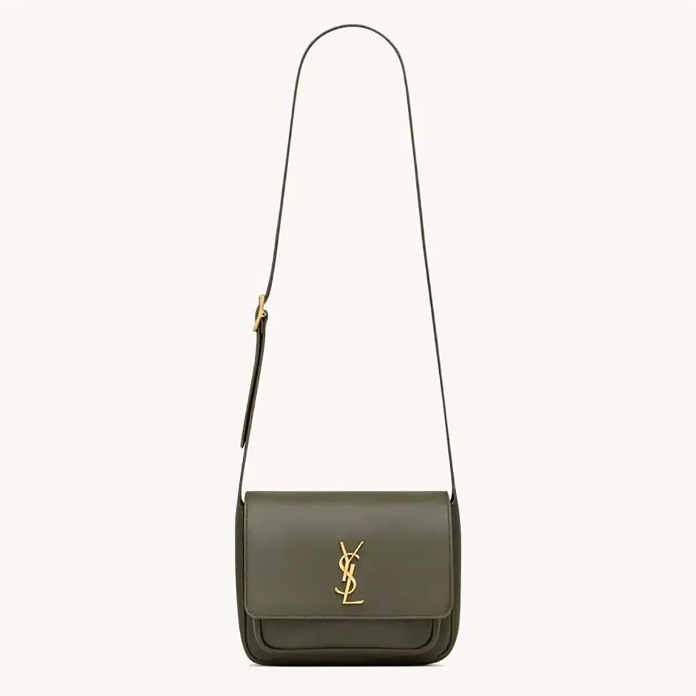 Saint Laurent YSL Women Niki Satchel In Leather-Dark Green