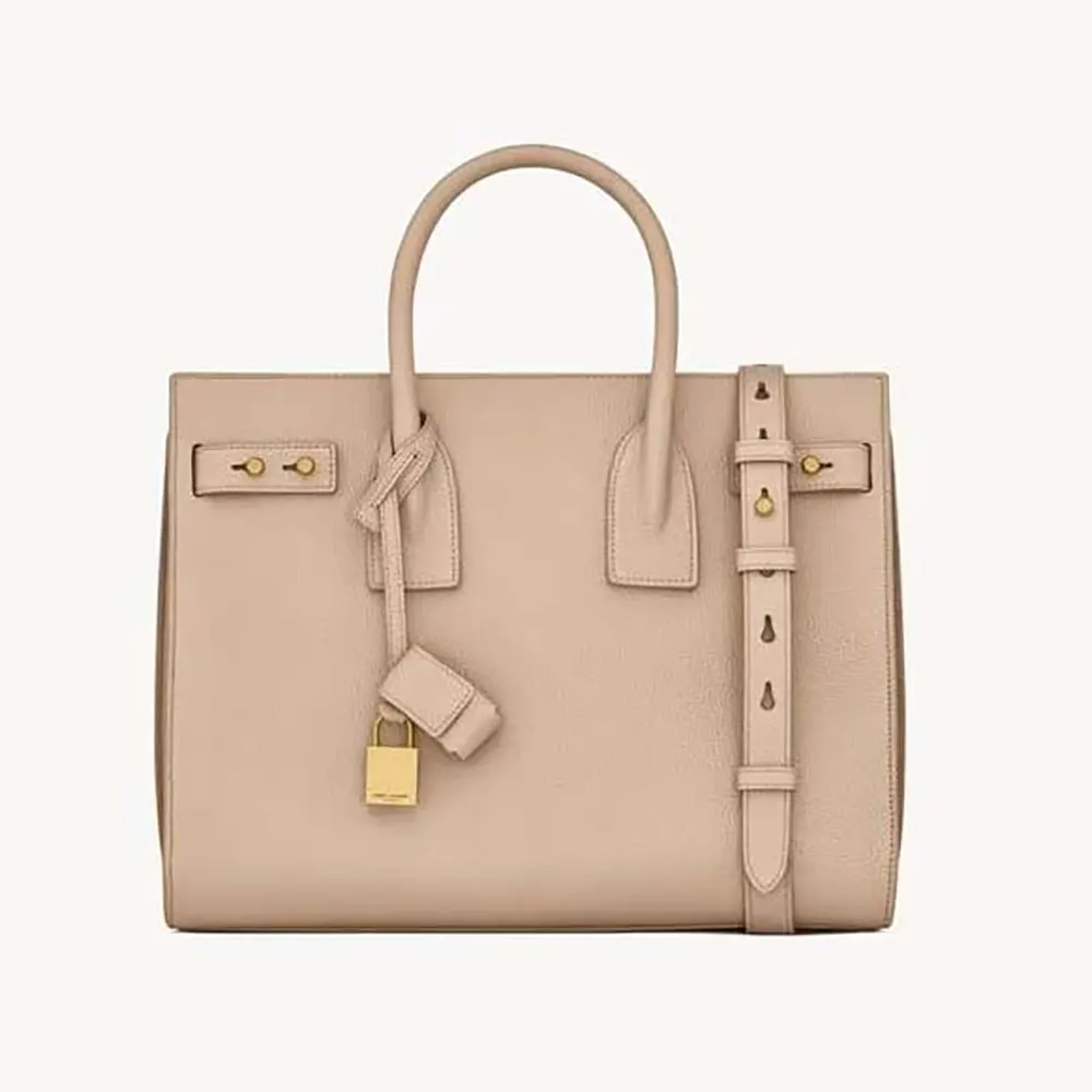 Saint Laurent YSL Women Small Sac De Jour In Supple Grained Leathe-Beige