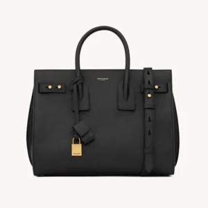 Saint Laurent YSL Women Small Sac De Jour In Supple Grained Leather-Black