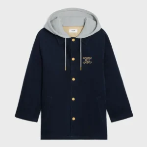 Celine Women Triomphe Car Coat Jacket In Corduroy RV0O6694V