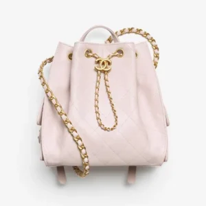 Chanel Women Chanel 25 Medium Backpack Grained Calfskin & Gold-Tone Metal Pink