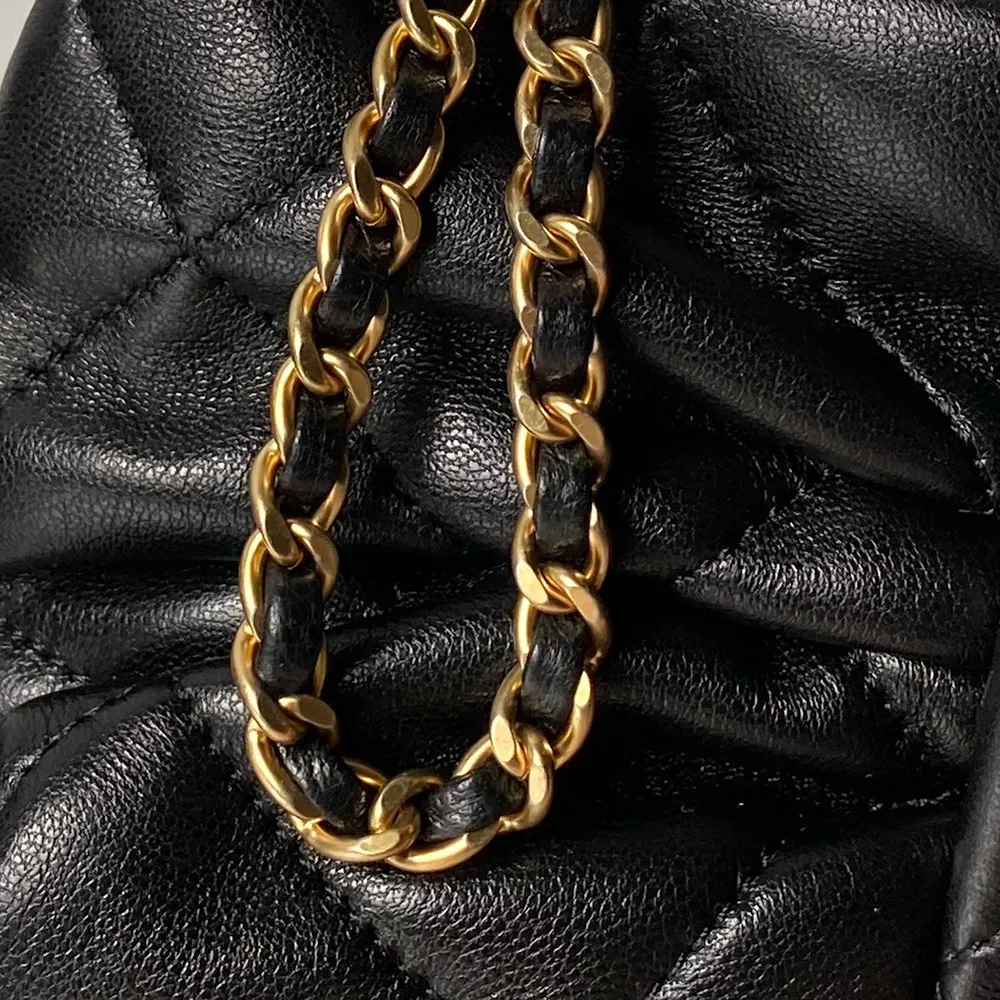 Chanel Women Mini Bow Bag Shiny Lambskin & Gold-Tone Metal-Black