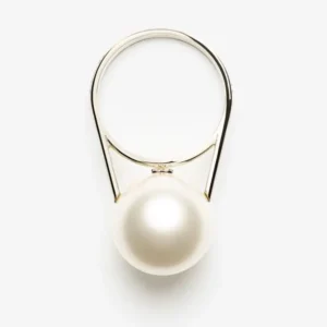 Chanel Women Pearl Ring Minaudiere Plexi & Gold-Tone Metal-Pearly White