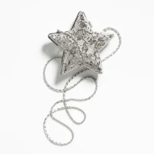 Chanel Women Star Minaudiere Silver-Tone Metal & Strass-AS5658