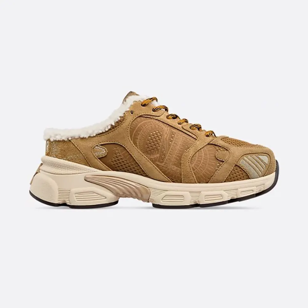 Dior Women DiorAlps Dior Chrono Sneaker Camel Mesh and Suede Calfskin