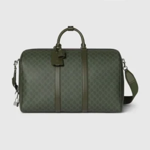 Gucci Unisex GG Monogram Large Duffle Bag Forest Green GG Fabric