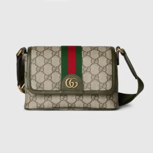 Gucci Unisex Ophidia Mini Bag Beige And Dark Brown Fabric ‎838599FAEOF