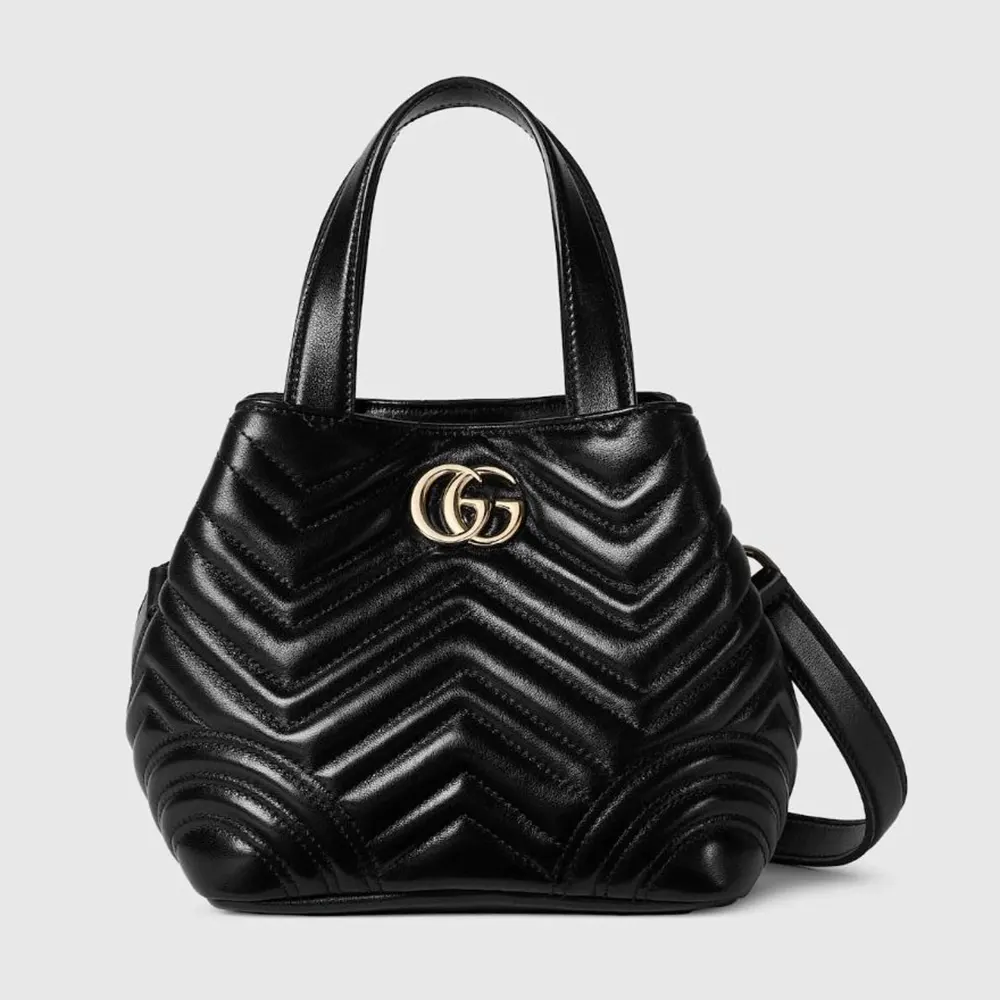 Gucci Women Betty Small Tote Bag Black Leather ‎847386AAFA1