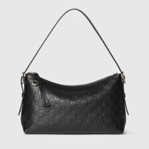 Gucci Women GG Emblem Medium Shoulder Bag-Black ‎847449AAFDV