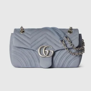 Gucci Women GG Marmont Medium Shoulder Bag Grey Leather 837267AAE37