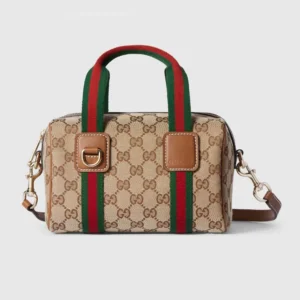 Gucci Women Mini GG Handbag Beige And Brown GG Canvas 859975FAFWX