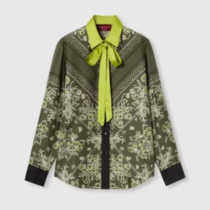 Gucci Women Printed Silk Twill Shirt 837650Z7AS2