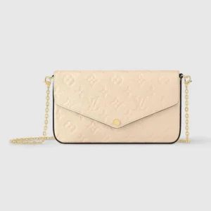 Louis Vuitton LV Women Pochette Félicie Monogram Empreinte-Beige M82363