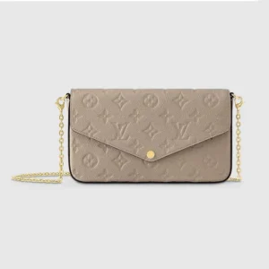 Louis Vuitton LV Women Pochette Félicie Monogram Empreinte-Gray M82609