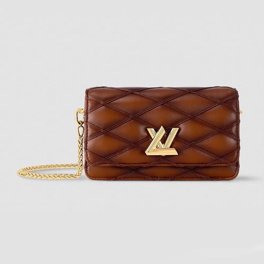 Louis Vuitton LV Women Wallet On Chain GO-14 Lambskin Leather-Tan M13841