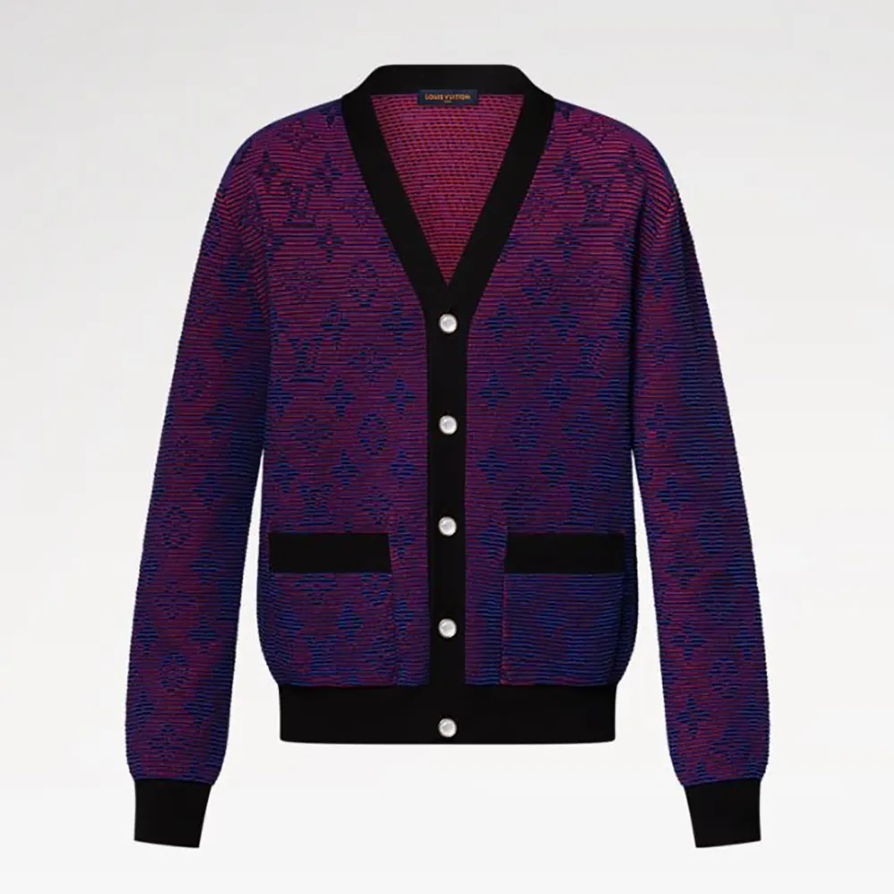 Louis Vuitton Men Optical Monogram Jacquard Cardigan 1AGTKS