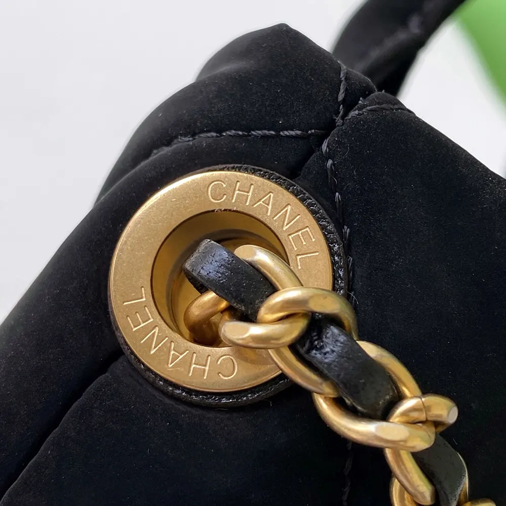 Chanel Women Mini Bow Bag Velvet-Effect Nylon & Gold-Tone Metal-Black